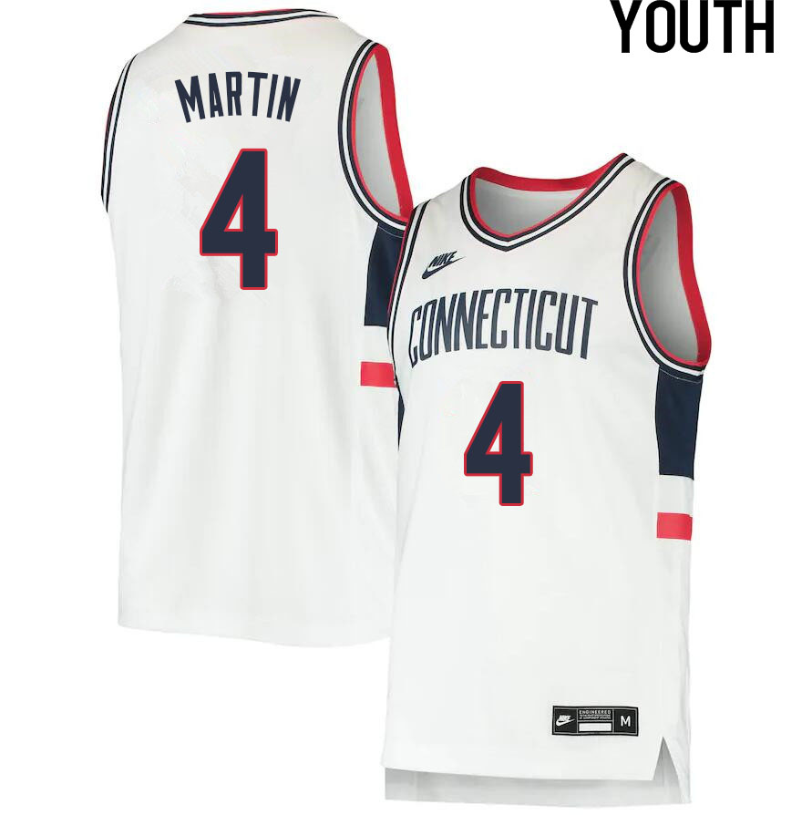 2021 Youth #4 Tyrese Martin Uconn Huskies College Basketball Jerseys Sale-Throwback